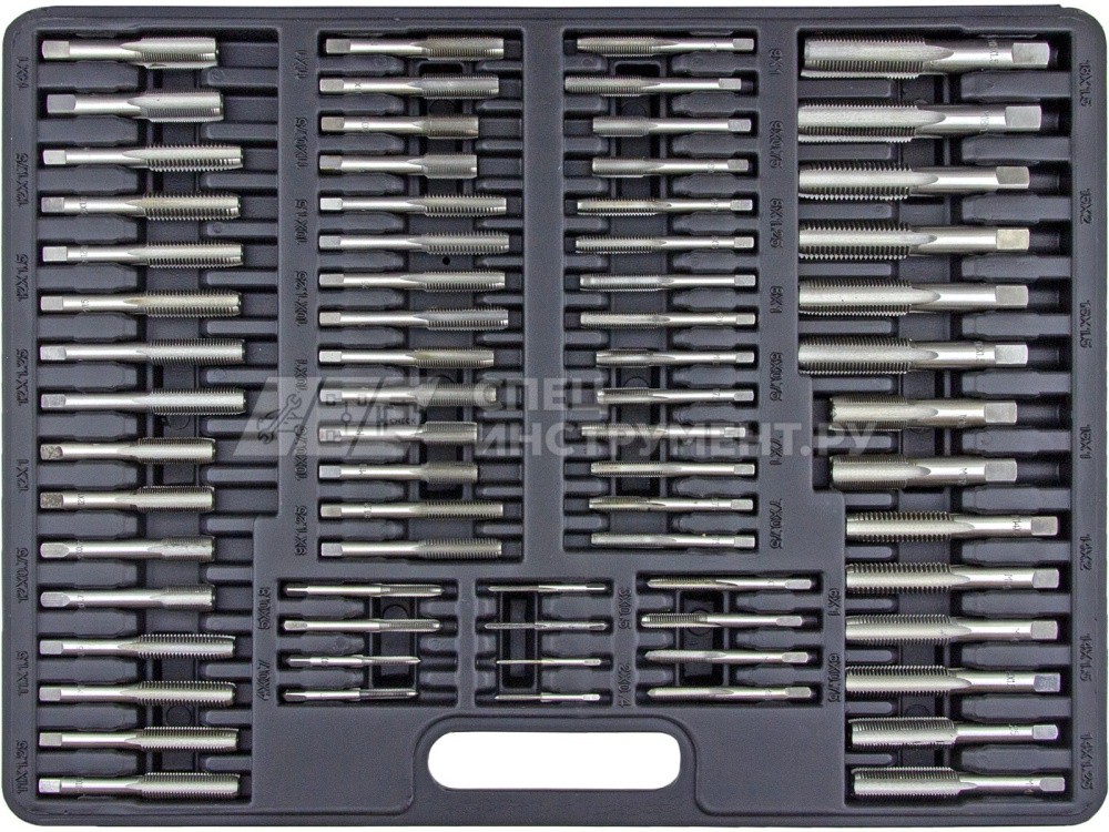 Набор метчиков и плашек ER-01101:метрический 110пр. ЭВРИКА