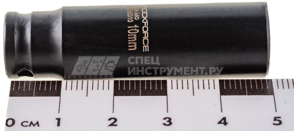 Головка торцевая 10мм 1/4" 6-гранная ударная удлиненная L= 60 мм ROCKFORCE RF-4255010 /1/10/180