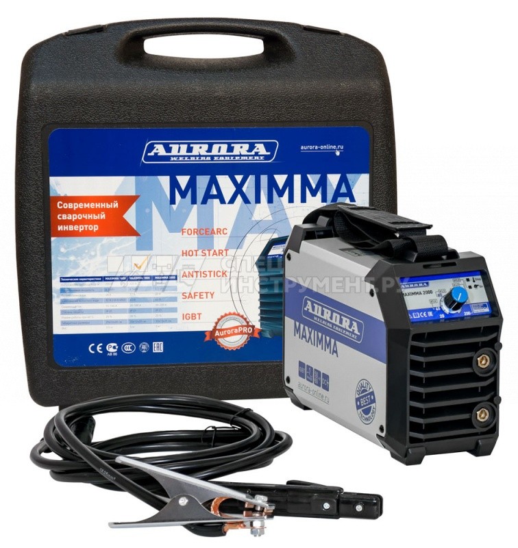 Сварочный инвертор Aurora MAXIMMA 1600 IGBT с аксессуарами в кейсе (MMA) 220В