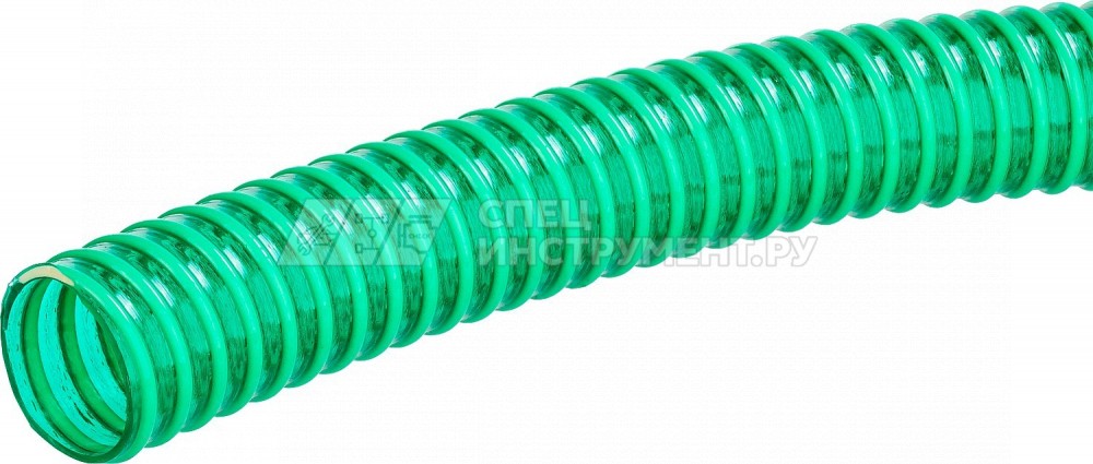 ЗУБР Шланг напорно-всасывающий со спиралью ПВХ, 3 атм, 32мм х 30м