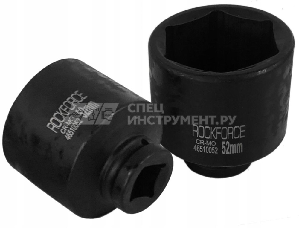 Головка торцевая 52мм 3/4" 6-гранная ударная удлиненная L=90мм ROCKFORCE RF-46510052 /1/30