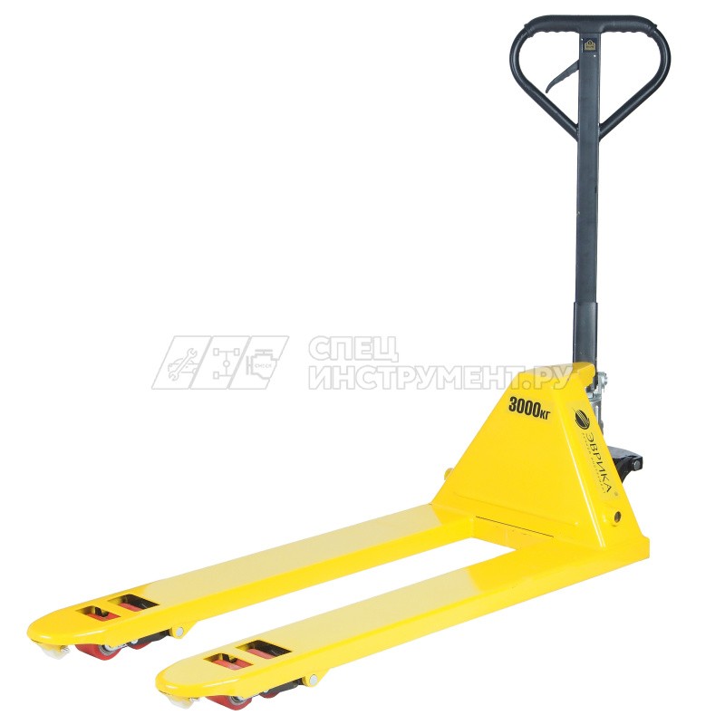 Тележка гидравлическая (рохля) ER-67003 ручная 3т (ручной спуск,длина вил 1200мм,колеса:полиуритан, min 85мм.max 200мм) ЭВРИКА