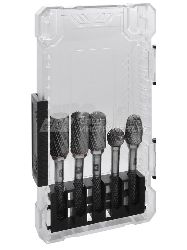 TRRB060610-2S  Набор борфрез твердосплавных, тип A, B, C, D, E, F, G, H, L, M, 6 мм, двойная насечка, в кейсе, 10 предметов