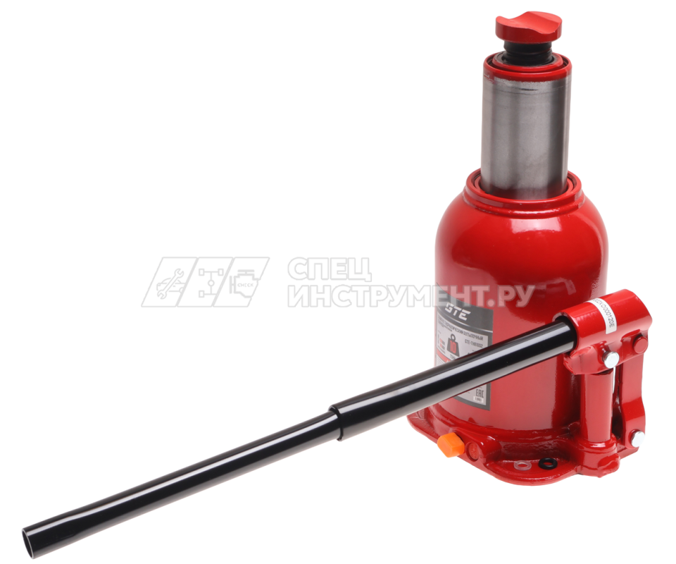 Домкрат гидравлический бутылочный с двумя штоками 10т (h min-180мм, h max-430мм, ход штока-190мм, ход винта-60мм) GTE /1/6