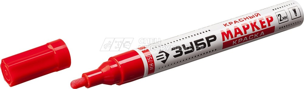МК-750 красный, маркер-краска, круглый наконечник, ЗУБР