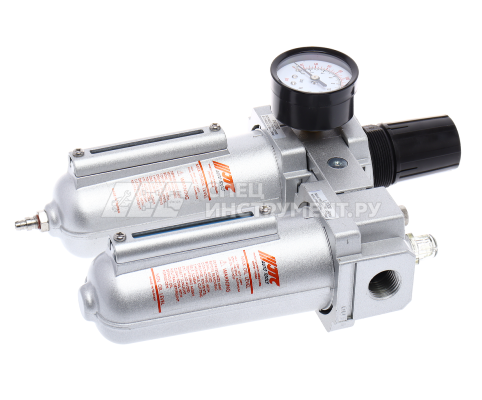 Блок подготовки воздуха (лубрикатор+осушитель) 1/2” с металл. переключателем, макс.давление 285 PSI(16 Bar), 4000 л/мин, 5~60℃ JTC