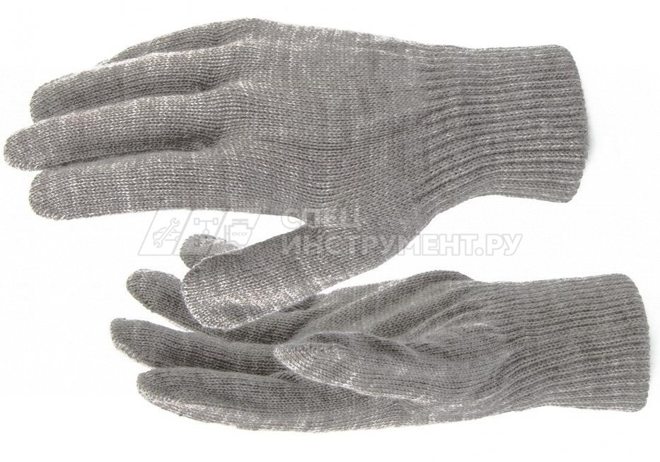 Перчатки трикотажные, акрил, цвет: коричневый, двойная манжета, Россия