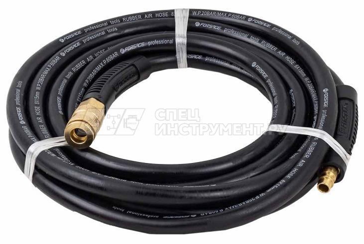 Шланг резиновый воздушный армированный с фитингами 8мм x 15мм x 5м