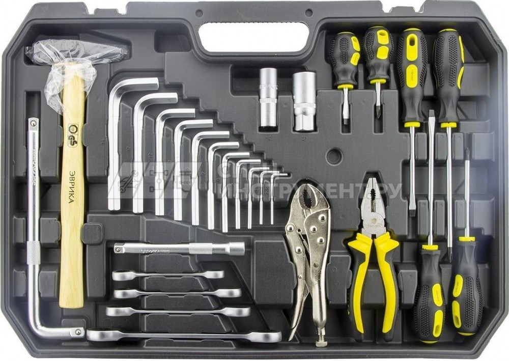 Набор инструмента ER-80142 1/4"&3/8"&1/2"DR 6-гранный 142 предмета ЭВРИКА