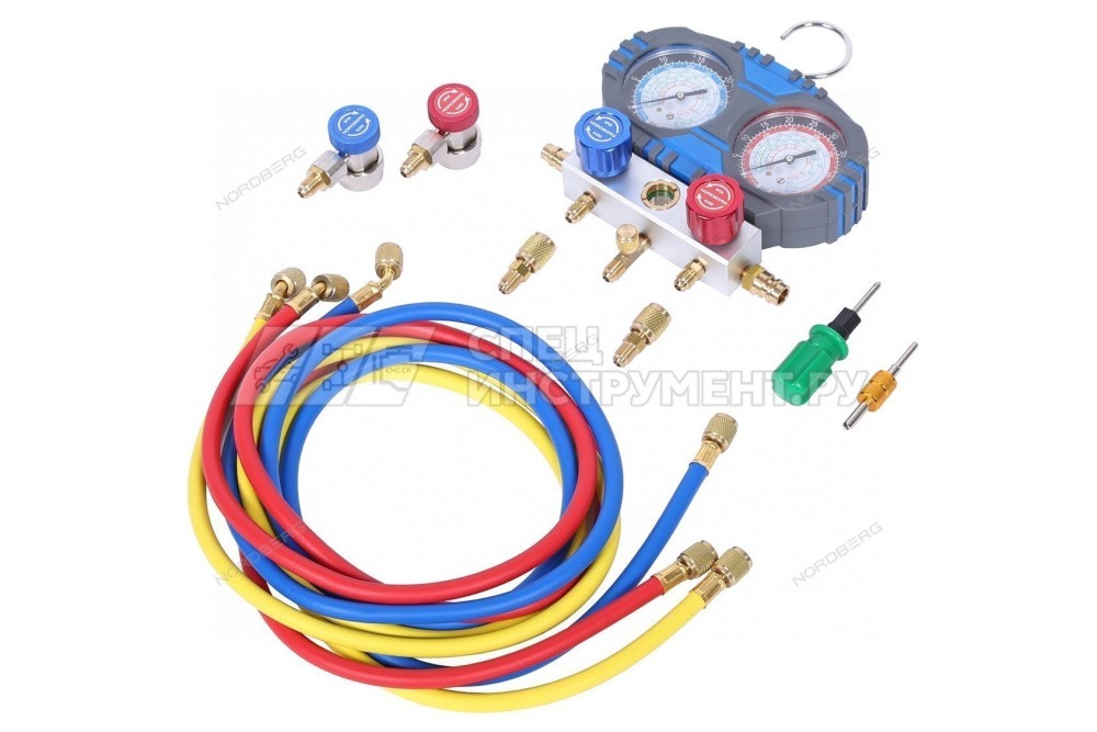 Коллектор манометрический со шлангами и муфтами в кейсе