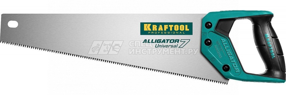 Ножовка универсальная "Alligator 7", 400 мм, 7 TPI 3D зуб, KRAFTOOL