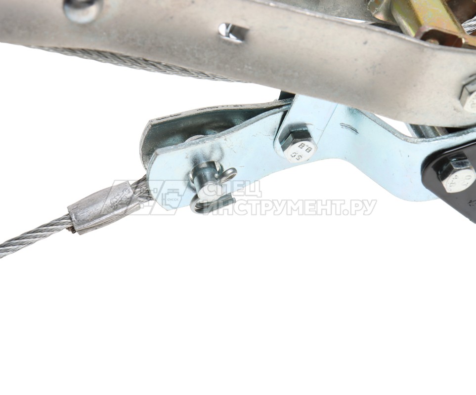 Лебедка ER-98242 рычажная тяговая 2т(двойное зубч. колесо, стальной трос, Ø -4.2мм, длина троса-2.2м) ЭВРИКА