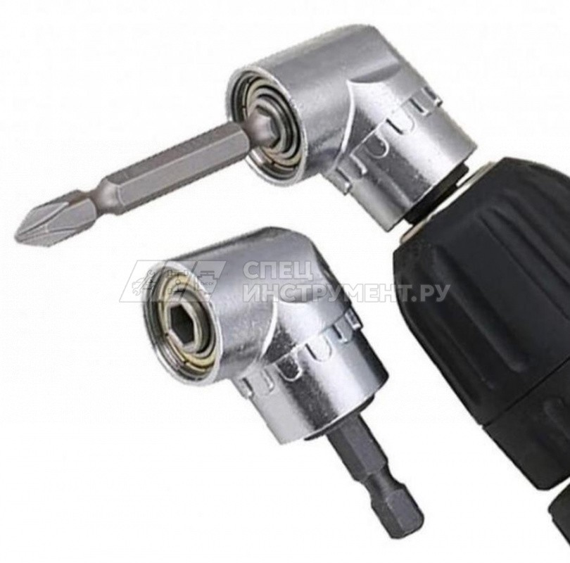 Адаптер-переходник угловой для шуруповерта 1/4"(F),в блистере