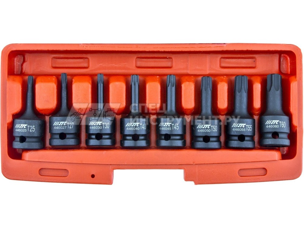 Набор головок ударных TORX 1/2" T25-T60, длина 60мм (в кейсе) 9пр.