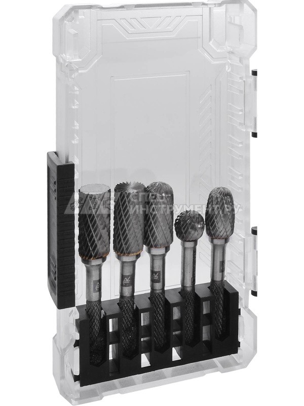 TRRB120610-2S  Набор борфрез твердосплавных, тип A, B, C, D, E, F, G, H, L, M, 12 мм, двойная насечка, в кейсе, 10 предметов
