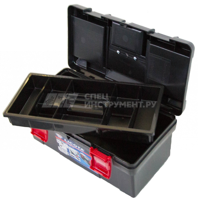 Ящик инструментальный пластиковый с органайзером, средний, 445х240х205 мм