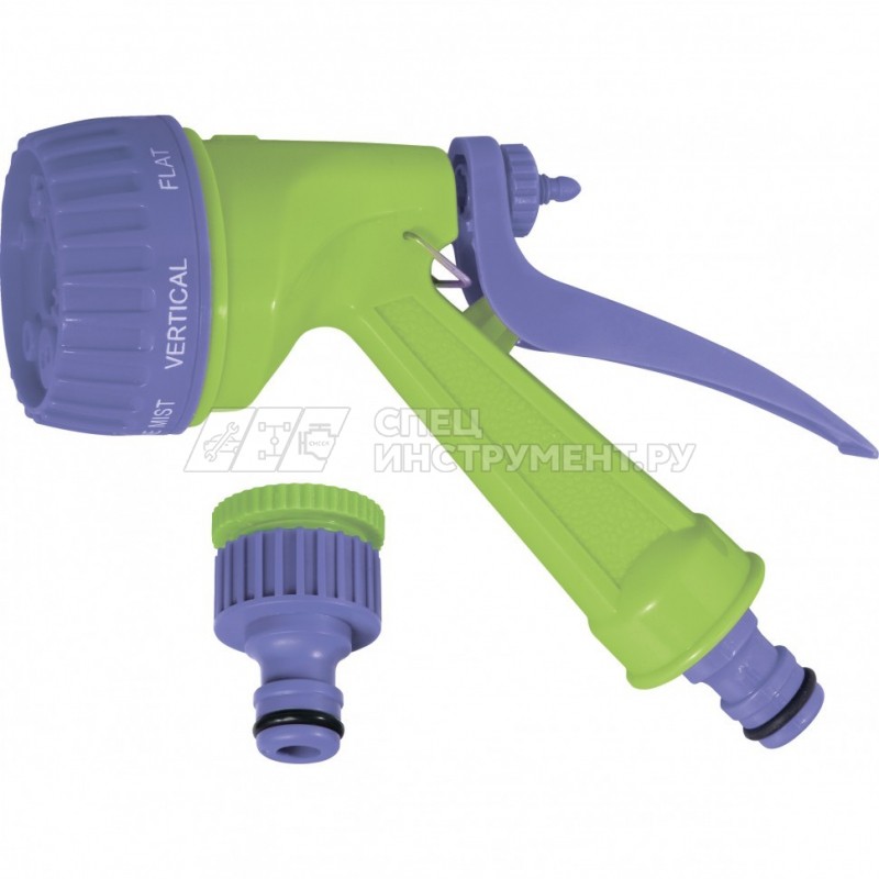 Шланг спиральный, 7,5 м х 10 мм, пластм, фурнитура (адаптер 1/2-3/4"+ разбрызгиватель)