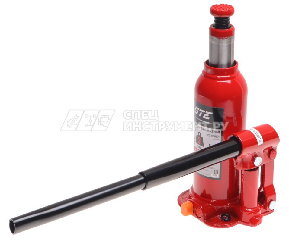 Домкрат гидравлический бутылочный 3т (h min-188мм, h max-303мм, ход штока-115мм, ход винта-60мм) GTE /1/6