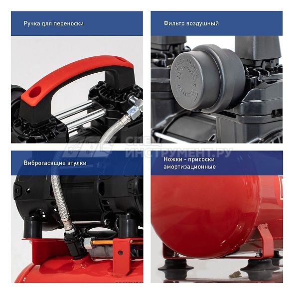 Компрессор PASSAT-8M BLACK тихий, без масл. (8л, 160л/мин, 0.81кВт)