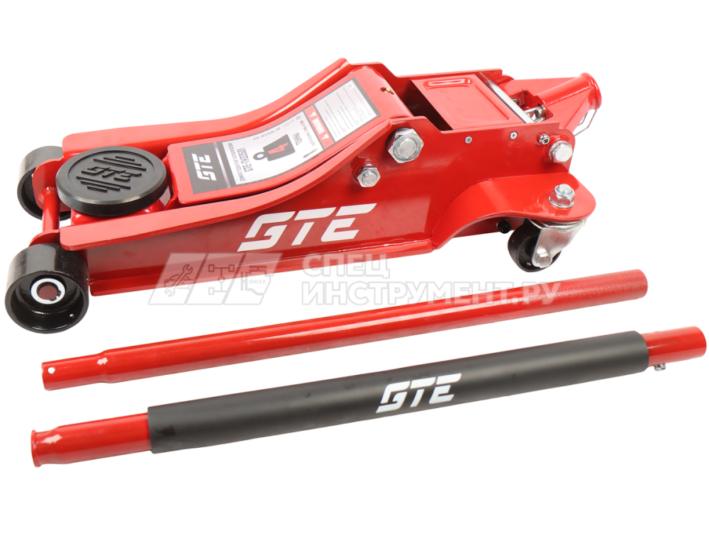 Домкрат подкатной гидравлический двухпоршневой 4т (h min-112мм, h max-505мм) GTE /1