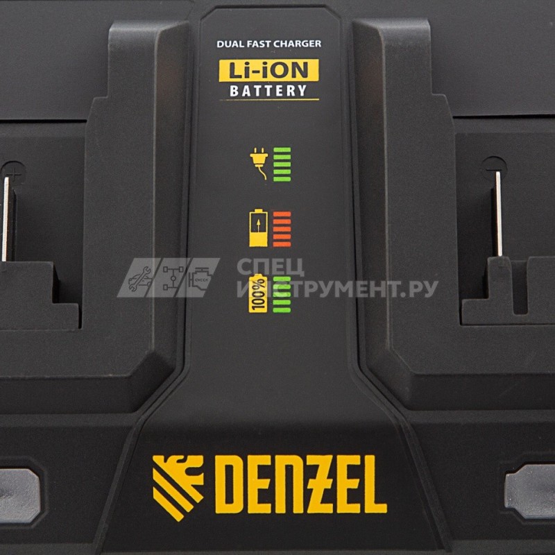 Устройство зарядное для аккумуляторов IBC-18-3.0-2, Li-Ion, 18В, 3,0 А, для двух батарей // Denzel