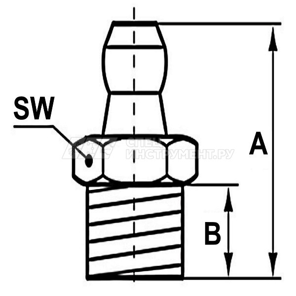 Пресс-масленка H1, M 8 x 1,25-VA-SK-SW 9, н/ж сталь