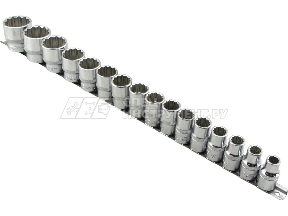 Набор головок 12гр. торцевых на планке 1/2" (10-32мм)