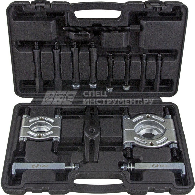 Набор съемников подшипников сепараторный 14пр. (Ø 25-50 мм; 45-75 мм; Ø захвата: 30-105 мм; L-220 мм) в кейсе LG-94227 LIGE