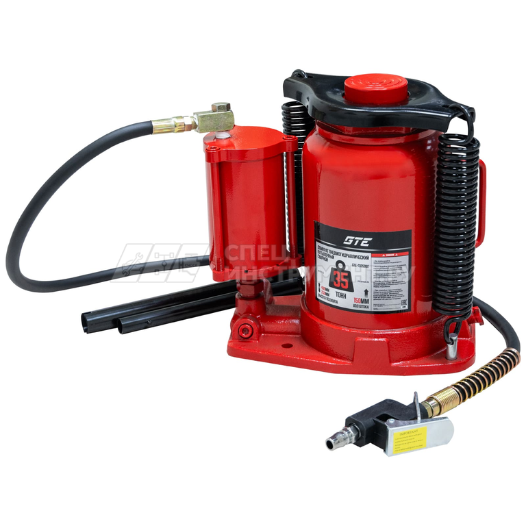 Домкрат пневмогидравлический 35т (h min-255мм, h max-405мм, ход штока-150мм) GTE /1/1