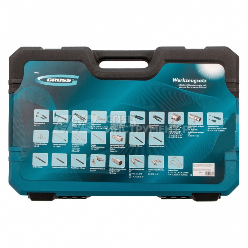 Набор инструментов 115 пред. , 120 зубьев, CrV, 1/4"", 1/2""// Gross