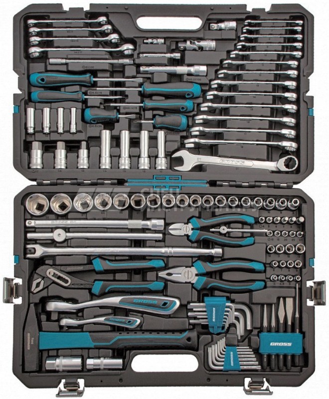 Набор инструментов 115 пред. , 120 зубьев, CrV, 1/4"", 1/2""// Gross