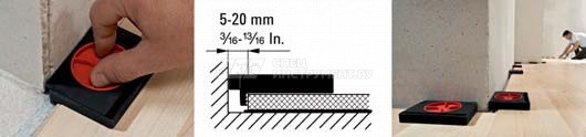 AV2 Распорка для укладывания паркета, ламината и плитки 20/89, 4 шт, быстрая регулировка расстояния до стены от 5 до 20 мм