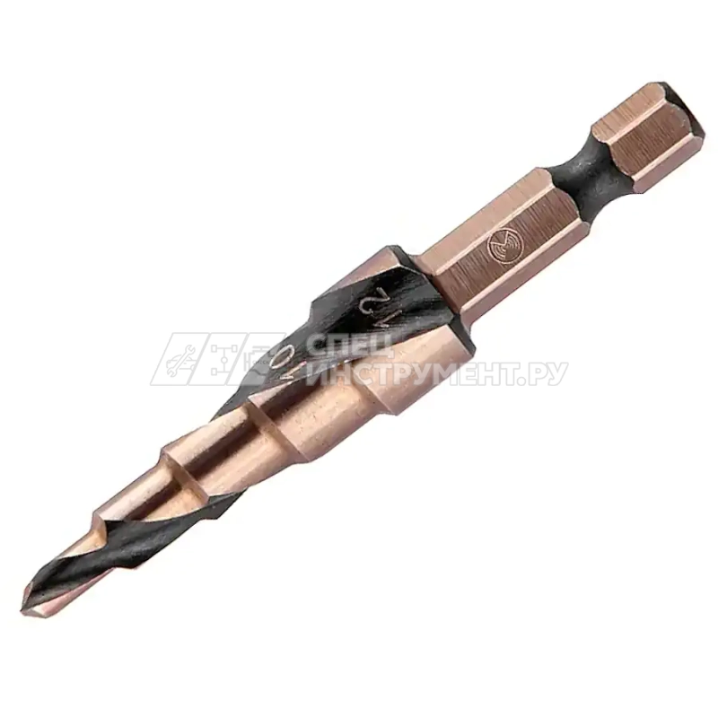 Сверло ступ. по мет. витое 4-12мм, 5 ступ.,шаг 2мм, Р6М5, Hex 1/4", MONOGRAM Special 100-982