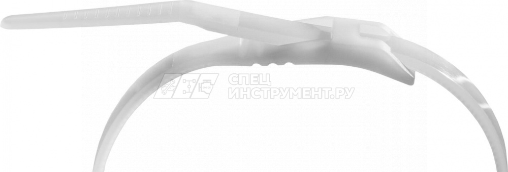 Кабельные стяжки белые КОБРА, с плоским замком, 2.5 х 205 мм, 50 шт, нейлоновые, ЗУБР Профессионал
