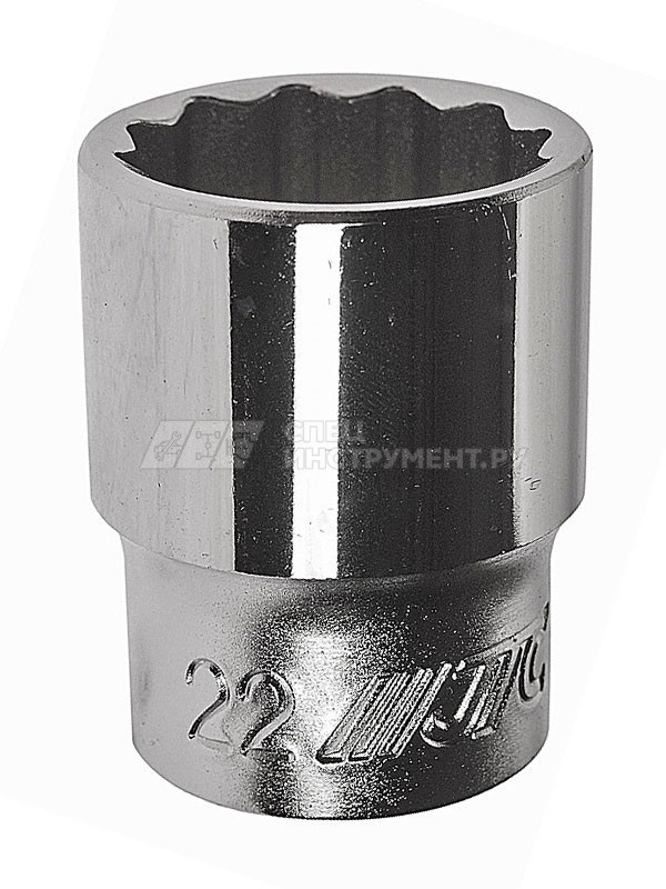 Головка торцевая 12-гранная 1/2" х 22мм, длина 38мм