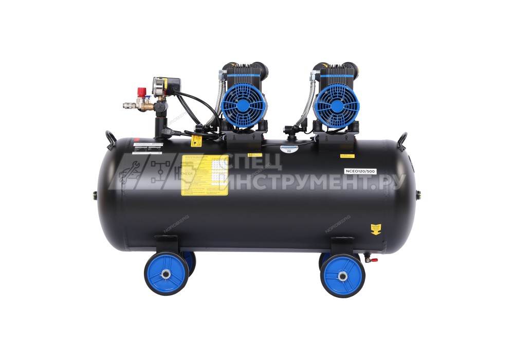 Компрессор безмасляный 220 В, ресивер 125 л, 500 л/мин