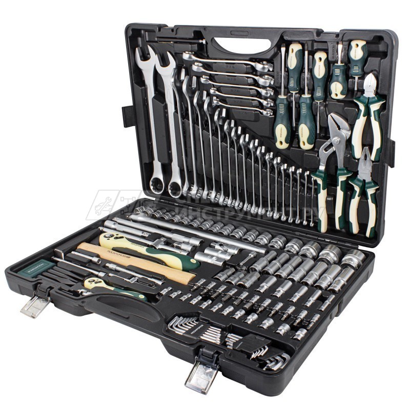 Набор инструмента RF-41282-5: 1/2"&1/4"DR с 6-гранными головками 128пр. ROCKFORCE /1/2 NEW