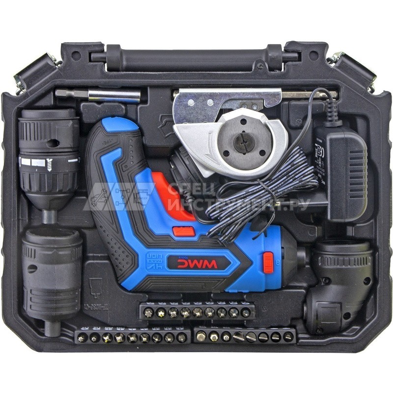 Шуруповерт аккумуляторный с набором бит и аксессуаров 36пр(4V,1.5Ah,4Nm),в кейсе