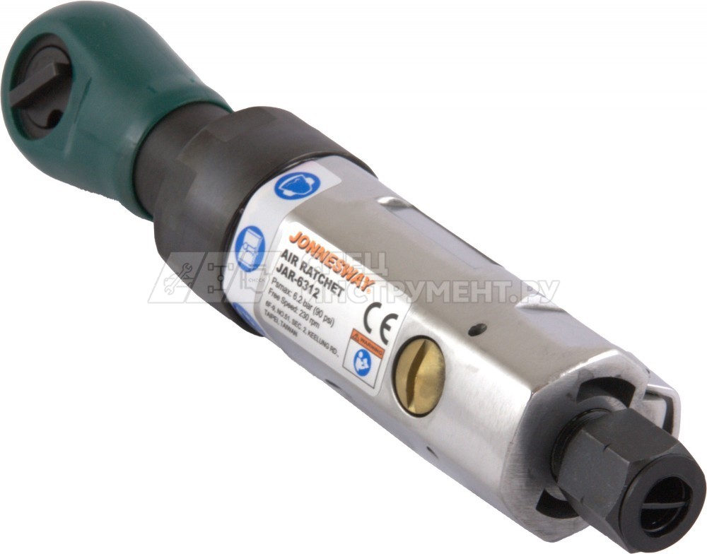 JAR-6312 Рукоятка трещоточная пневматическая укороченная 1/4"DR 230 об/мин., 34 Нм