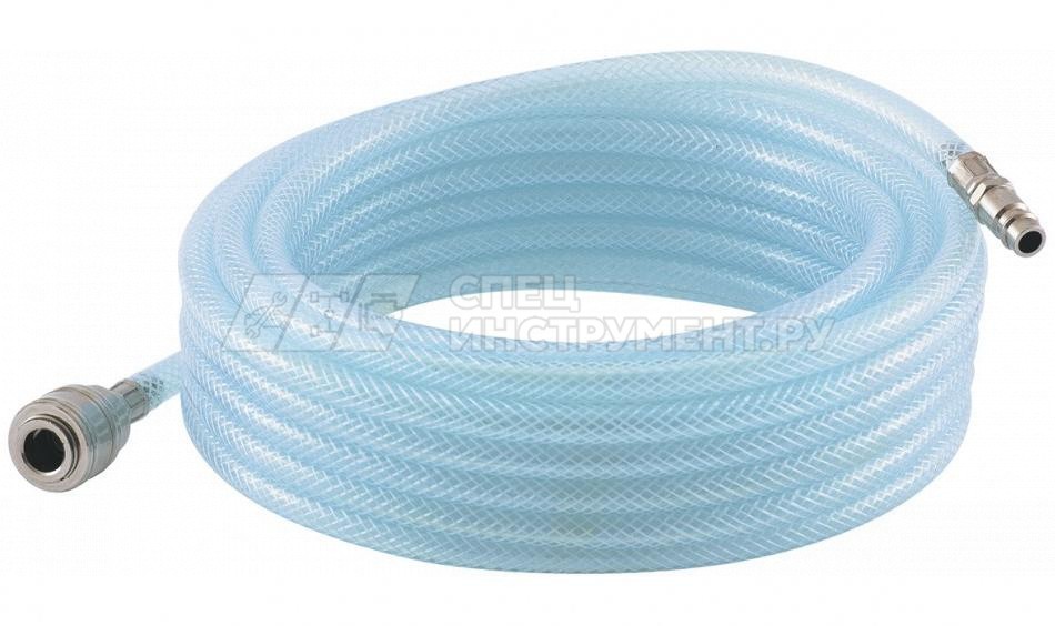 Шланг пневматический ПВХ, 10x16мм, 18 бар, армированный, прозрач,, быстросъем , 30м