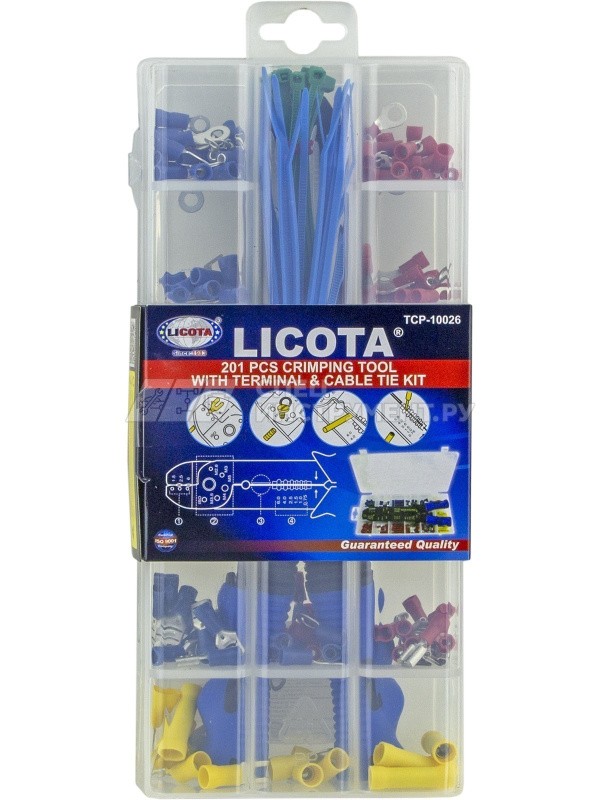 Набор для обжимки с клещами и клеммами 201 предмет