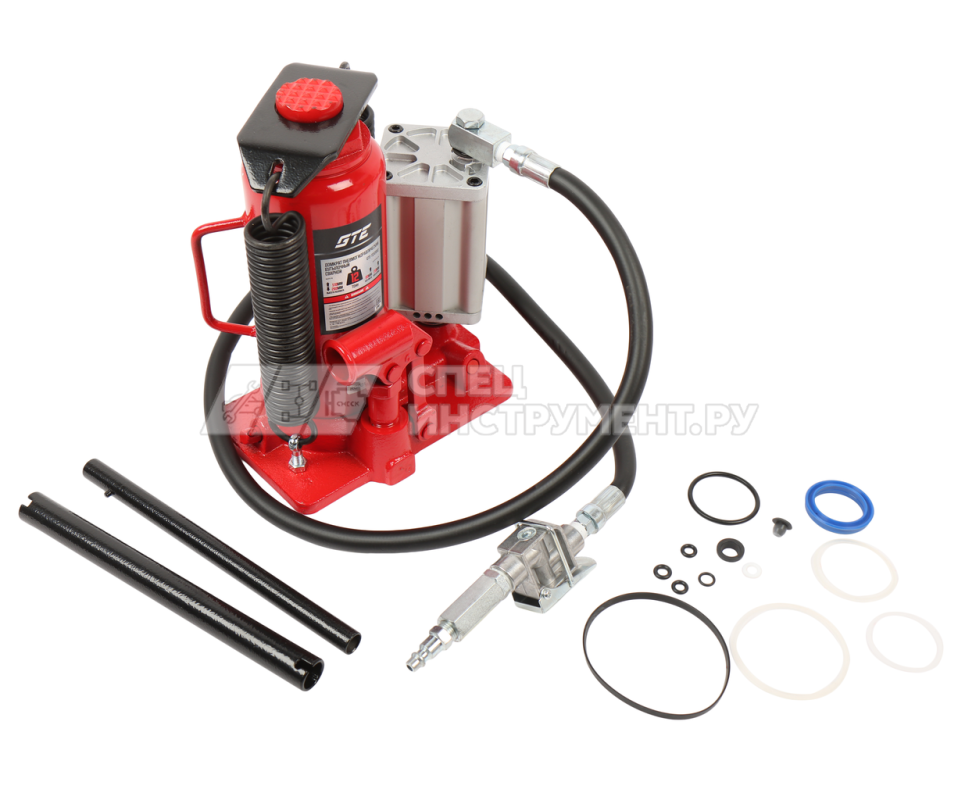 Домкрат пневмогидравлический бутылочный 12т (h min-260мм, h max-510мм, ход штока-170мм,  ход винта-80мм) GTE /1/6