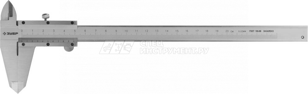 Штангенциркуль ЗУБР "ЭКСПЕРТ", ШЦ-I-200-0,05,нониусный, сборный корпус, нержавеющая сталь, 200мм,шаг измерения 0,05мм