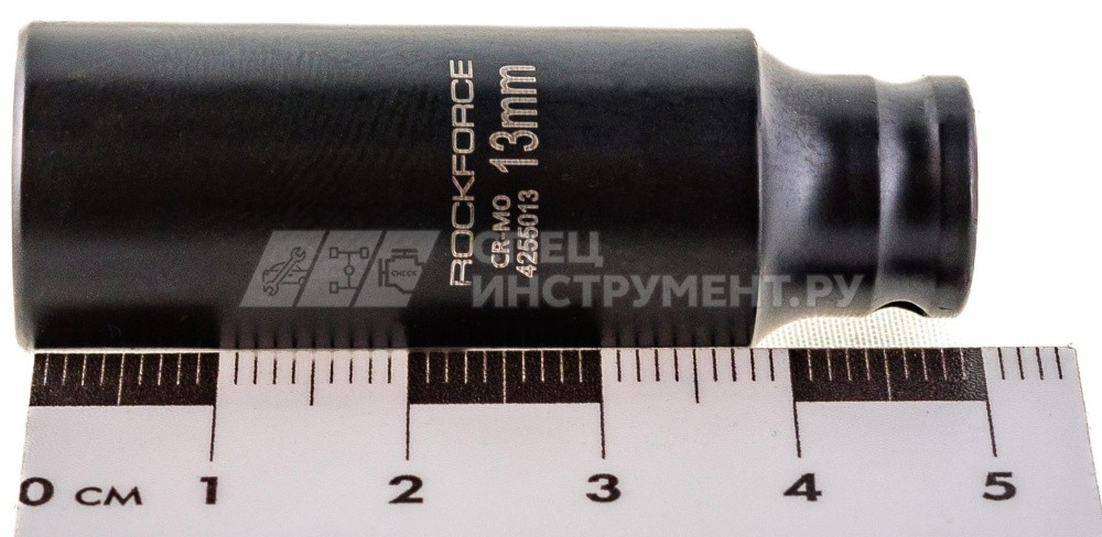 Головка торцевая 13мм 1/4" 6-гранная ударная удлиненная L= 60 мм ROCKFORCE RF-4255013 /1/10/180