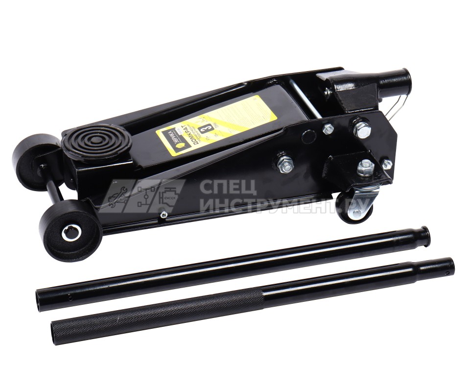 Домкрат гидравлический ER-81040 подкатной 3т с быстрым подъемом с резиновой накладкой (выс.подъема 135-475мм) ЭВРИКА