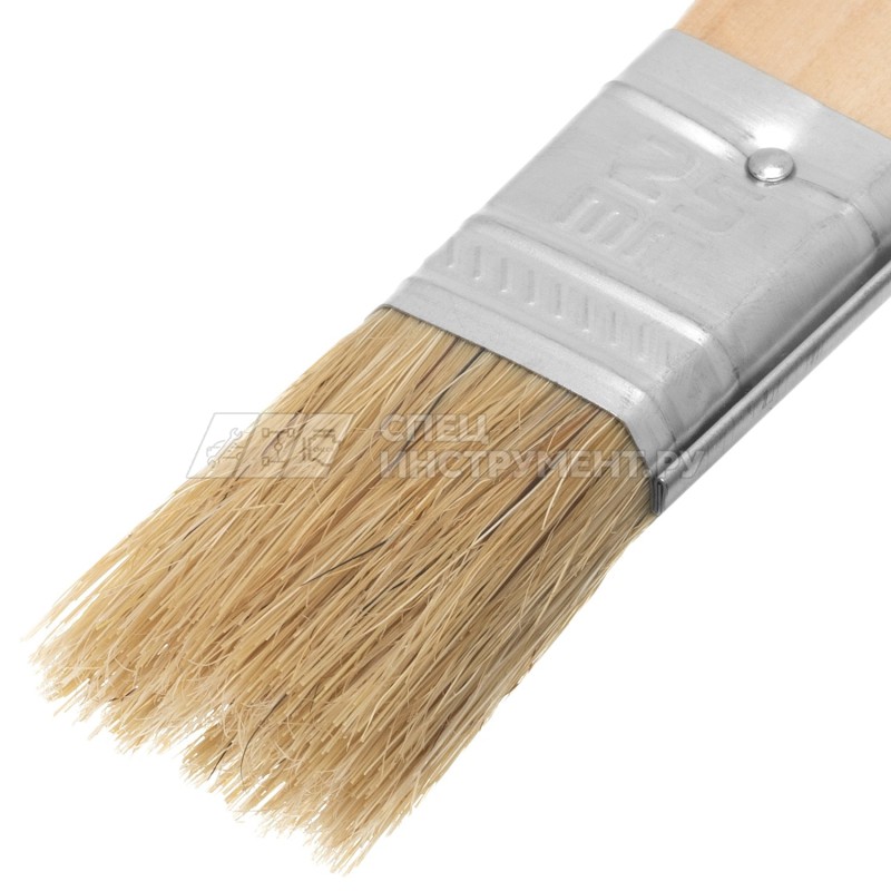 Кисть плоская "Стандарт" 1" (25 мм), натуральная щетина, деревянная ручка