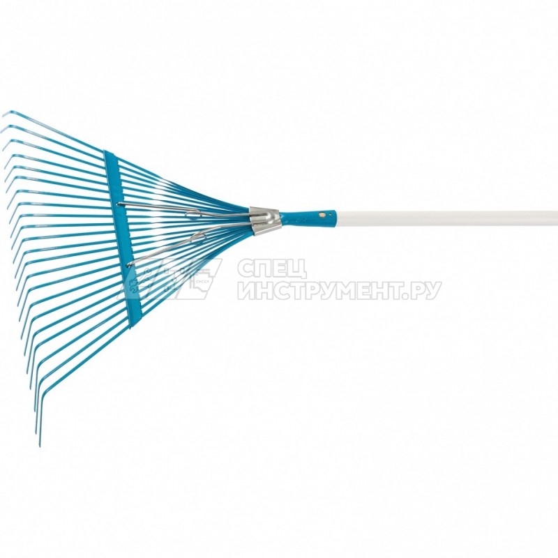 Веерные грабли с деревянным черенком, стальные усилинные, покрытые эпоксидом