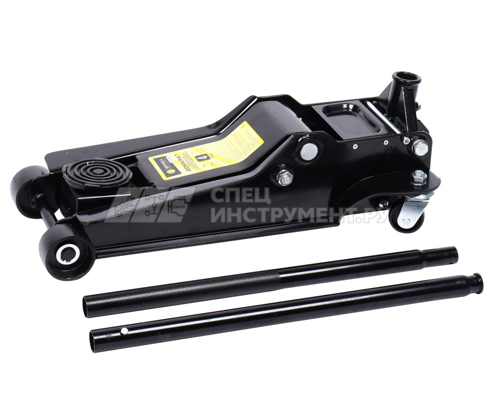 Домкрат гидравлический ER-81080 подкатной 4т низкопрофильный двухпоршневой с быстрым подъемом+резиновой накладкой(выс.подъема 115-505мм) ЭВРИКА