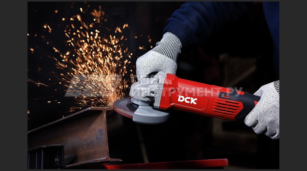 Машина шлифовальная угловая DCK KSM05-125, 1500Вт, 125мм, эл.стабилизация, оборотов, анти-рестарт.