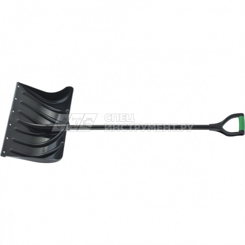 Лопата снеговая, 505 х 340 мм, металл, черенок, морозостойкий пластик, стальн, окантовка